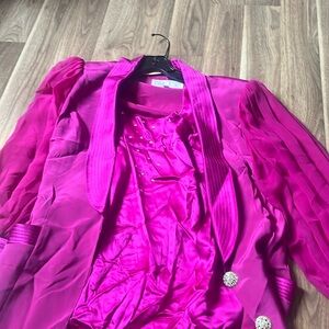 David Josef Size 10 pink Blazer and top